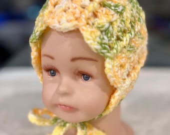 Gorro de bebé de ganchillo, hilo suave multicolor, regalo para baby shower