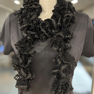 Ruffled Lace Scarf, Womens Long Scarf, Gift for Her | READY TO SHIP