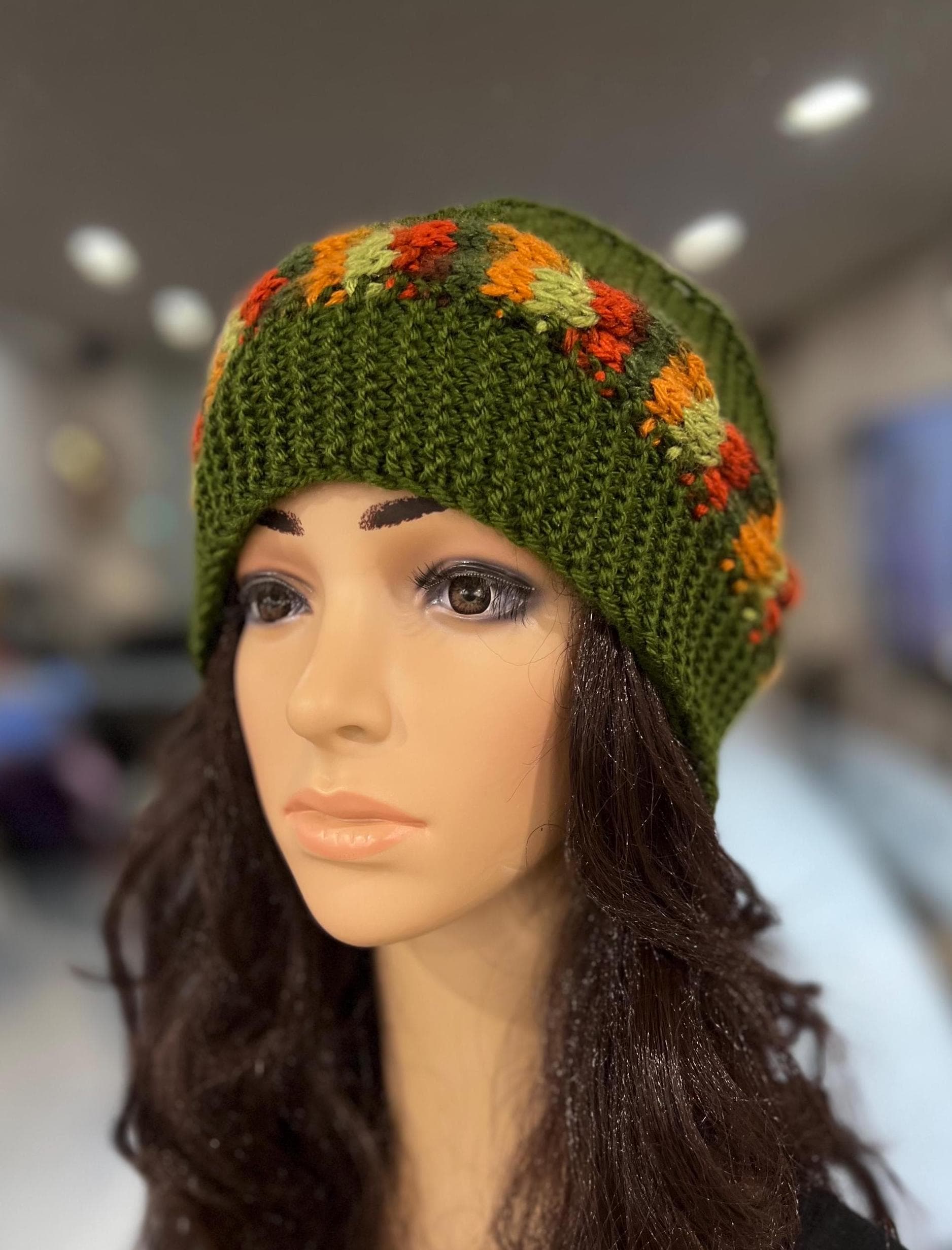 Handmade Knit Ear Warmer Headband, Multi-color Cable Design  display picture 1