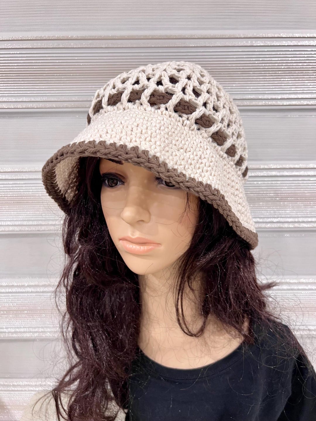Crochet Cotton Summer Bucket Hat, Handmade Sun Hat - Etsy
