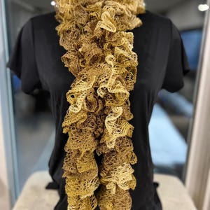 Ruffled Lace Scarf, Womens Long Scarf, Gift for Her | READY TO SHIP