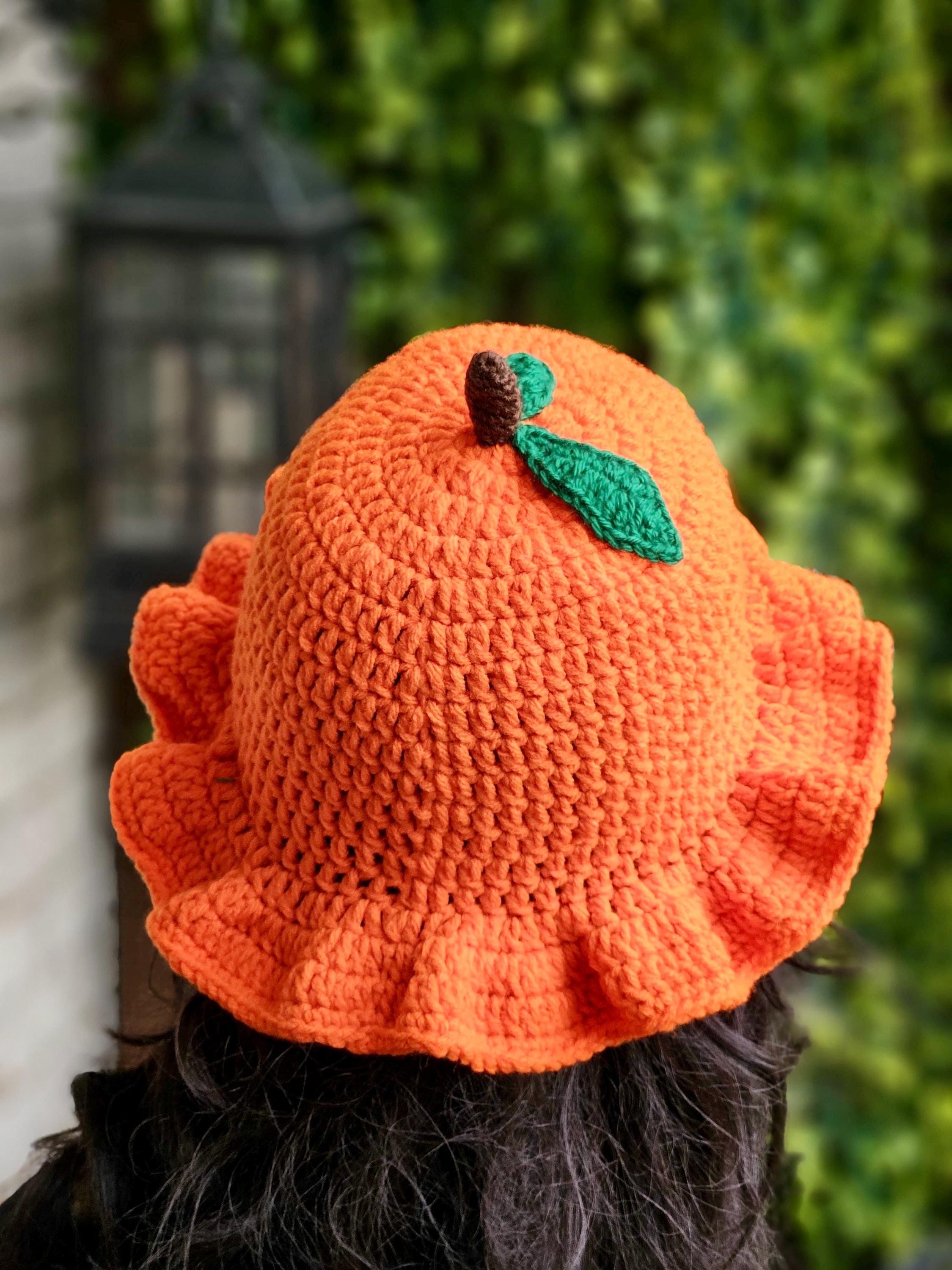 Orange Crochet Bucket Hat, Fruit-inspired Summer Hat - Etsy display picture 2