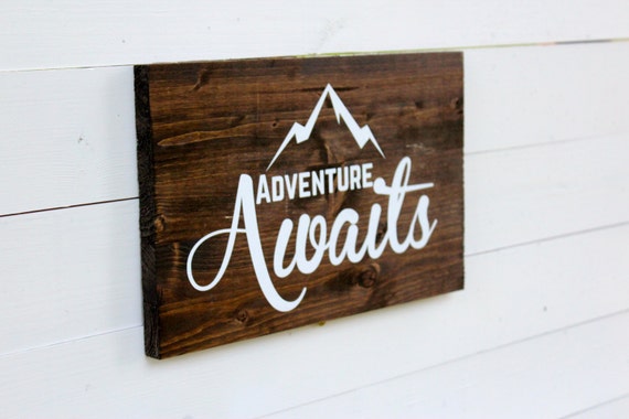 Adventure Awaits Rustic Wall Sign Follow Your Arrow Etsy