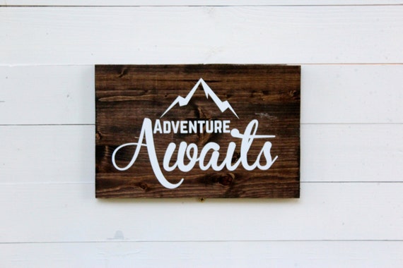Adventure Awaits Rustic Wall Sign Follow Your Arrow Etsy