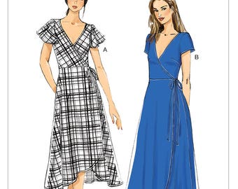 V1698 Vogue 1698 Sewing Pattern EASY Loose-Fitting Dress Sleeve Length Variation