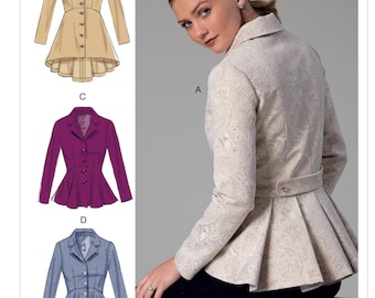 Sewing Pattern for Womens&#39; Notch-Collar, Peplum Jackets, McCall&#39;s Pattern M7513,NEW PATTERN, Fitted Jacket Pattern