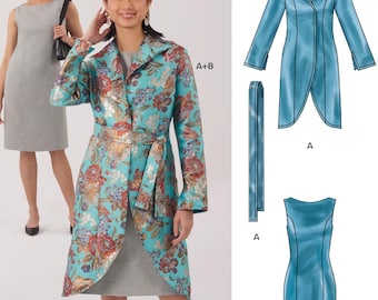 Sewing Pattern for Womens Dress, Jacket & Belt, Sizes 8-20, New Look N6809, New Pattern, Misses Princess Seamed Sheath Dress