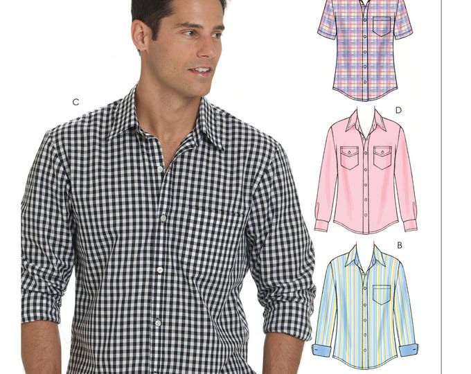 Sewing Pattern for Men's Button-down Shirts, Mccalls Pattern M6044, Men ...