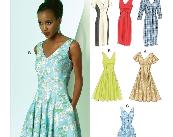 Sewing Pattern for Womens PRINCESS SEAM V-NECK Dresses, Vogue Pattern ...