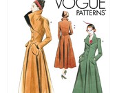 Sewing Pattern for Womens Long Coat, Womens Outerwear, Circa 1949, Vogue Pattern V1669, Vogue Vintage Coat, 1940s Vintage Pattern Reprint
