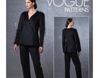 Sewing Pattern for Womens  JACKET & PANTS, Vogue Pattern V1666, Womens Matching Pants and Jacket, Guy Laroche Designer