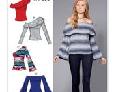 Sewing Pattern for Misses 39 Off-The-Shoulder Knit Tops, McCalls Pattern M7686, New Pattern, Off Shoulder Tops, One Shoulder Top, Women 39 s Tops