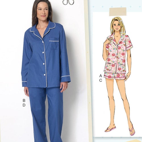 Sewing Pattern for Womens' Sleepwear Womens Button up Etsy