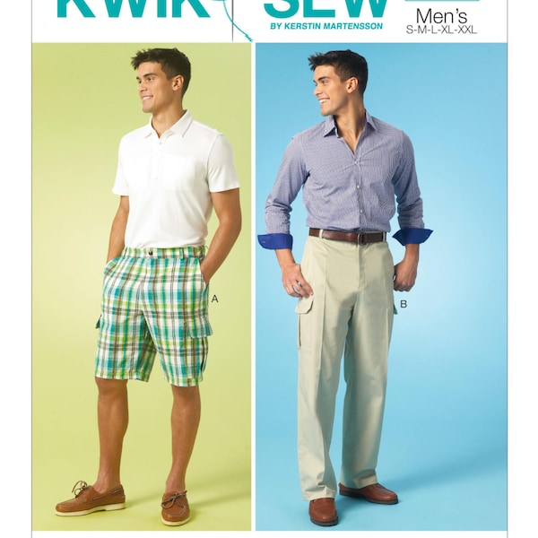 Sewing Pattern for Men's Pants & Shorts, Kwik Sew Pattern K4045, Mens Cargo Pants, Mens Shorts Pattern
