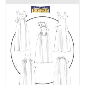 Sewing Pattern for Historical Full-Length & Waist Aprons, Butterick Costume Pattern B5509, Halloween, Cosplay, Costume Apron, Making History