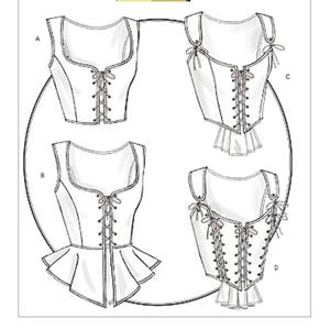 Sewing Pattern for Womens Laced Corsets with Peplum Variations, Butterick Pattern B4669, Costume, Cosplay, Steampunk,Victorian Sizes 6 to 20