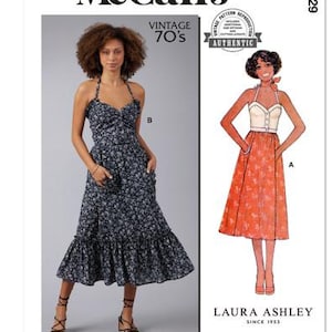 Sewing Pattern Womens Top and Skirts by Laura Ashley, McCalls Pattern M8429, NEW Pattern, 1970's Vintage Styles in Sizes 6 to 26, EASY