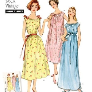 Sewing Pattern for Womens' Vintage Nightgowns, Simplicity Pattern 8799, 1950's Vintage Pattern Reprint, 1950s Style Nightgowns bild 1