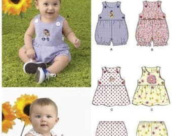 Sewing Pattern for Babies' Romper and Sundress with Panties, Baby Girl Baby Boy Sewing Pattern, New Look Pattern N6970, New, Baby's Summer