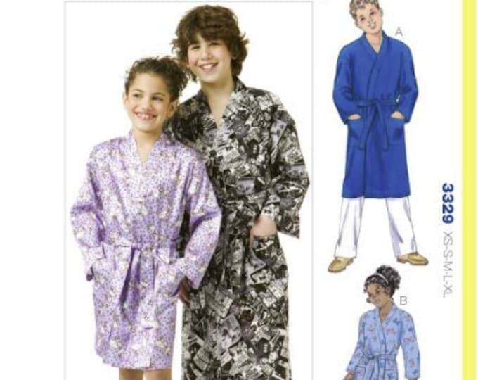 Sewing Pattern for Girls and Boys Robes, Kwik Sew Pattern K3329, Child ...