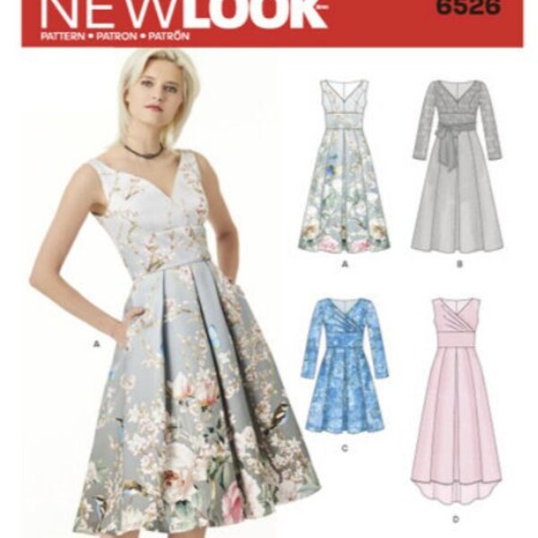 Sewing Pattern for Womens Dress, New Look Pattern N6526, New Pattern, Womens Dresses with Full Skirt, Special Occasion