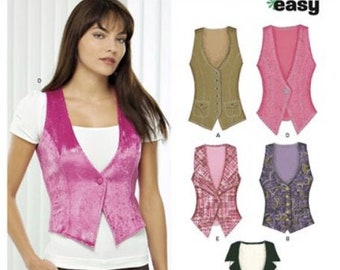 Sewing Pattern Womens VESTS, New Look Pattern N6914, New Pattern, Womens Lined Vest in 5 Styles, EASY SEW