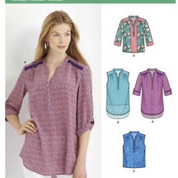 Sewing Pattern for Womens Tops in Misses Sizes, New Look Pattern N6374, New Pattern, Tunic Tops, Pullover Tops, Womens Blouses
