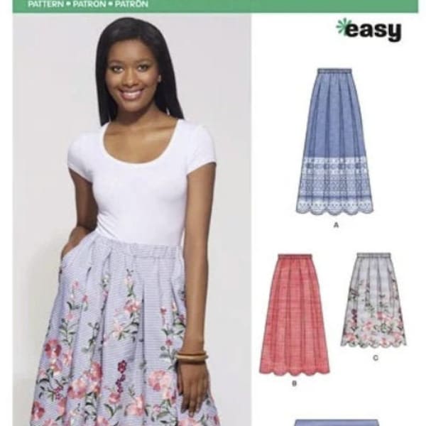 Sewing Pattern for Womens Skirts, New Look Pattern N6605, New Pattern, Misses' Gathered Skirt with Scallop Edge in 3 Lengths