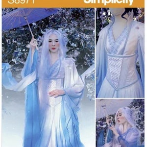 Sewing Pattern for Womens' Costume, Simplicity 8971, Womens Costume Dress, Fantasy Wedding Gown, Firefly Path Design, Cosplay Dress, Fairy