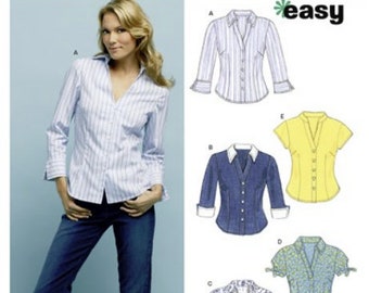 Female Shirt Basic Pattern Sewing Pattern for Womens Shirts, Button Front Tops, New Look Pattern ...
