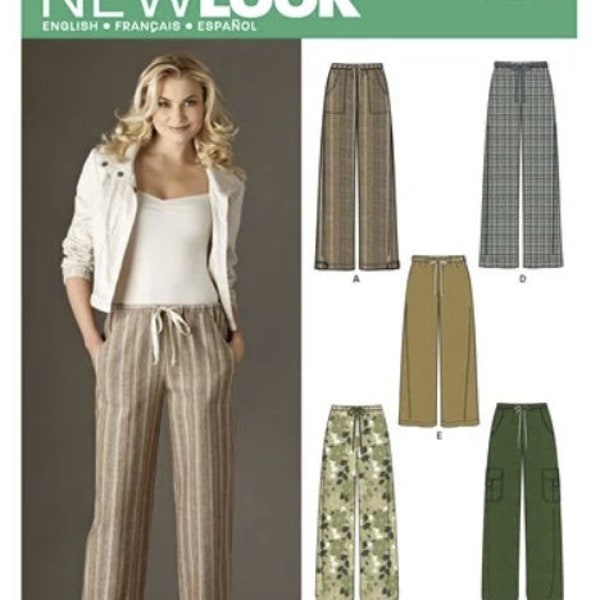Sewing Pattern for Womens Pants, New Look Pattern N6005, New Pattern, Womens Pants Pattern, Womens Pull On Pants w Pockets, Sizes 10 to 22