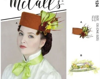 Patron de couture pour femmes Chapeaux historiques, McCalls Pattern M8124, Designer: Angela Clayton, Théâtre, Halloween, Cosplay