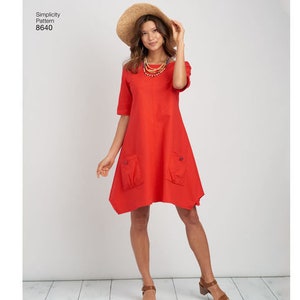 Sewing Pattern for Misses' and Women's Dress or Tunic, Simplicity Pattern S8640, New Pattern, Womens Plus Sizes, Loose Fit Tunic or Dress