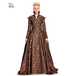Sewing Pattern for Misses Renaissance Dress,  Burda Costume Pattern B6398, Womens' Renaissance Dress COSTUME, Womens Sizes 8 to 18