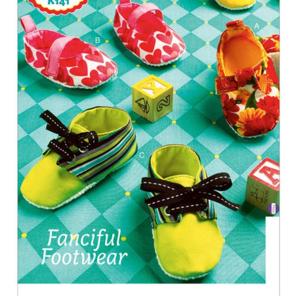 Sewing Pattern for Infants' Footwear, Baby's Booties and Crib Shoes, Kwik Sew Pattern K0141, Baby Shoes to Sew