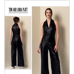 Sewing Pattern for Womens Sleeveless WIDE-Leg JUMPSUIT, Vogue Pattern 1506, Womens Jumpsuit, Tom & Linda Platt Design, Special Occasion OOP