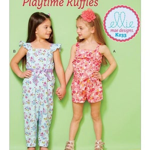 Kwik Sew K233 Sewing Pattern Girl s Romper Jumpsuit Sash Size XXS L 3 10 Etsy Canada