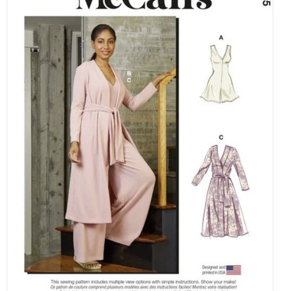 Sewing Pattern for Womens Robe, Jumpsuit & Romper, McCalls M8245, Misses Casual wear, Lounge wear, Sleepwear, NEW, Plus Sizes, Easy Sew