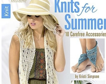 Strickmuster - Freizeitkunst "Stricken für den Sommer",Brandneues Buch mit 10 Mustern für Barfußsandalen, Wraps, Tasche, Cover up, Top, Haarschleife mehr