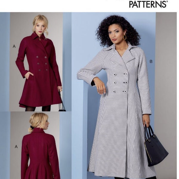 Sewing Pattern for Womens COATS, Vogue Pattern V1837, Womens Winter Coat - Outerwear,Double Breasted Fit & Flare Coats,New Pattern