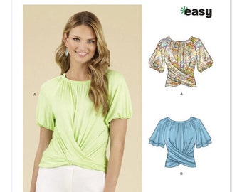 Sewing Pattern for Womens Tops in Sizes 6 to 26, Easy Sew Tops, New Look Pattern N6733, New Pattern, Womens Pull over KNIT TOPS, OOP