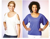 Sewing Pattern for Misses 39 Scoop-Neck Tops, Kwik Sew K3880, Cold-Shoulder Option, Kwik Easy Pattern, Womens Tops, Dolman Sleeves, K3880