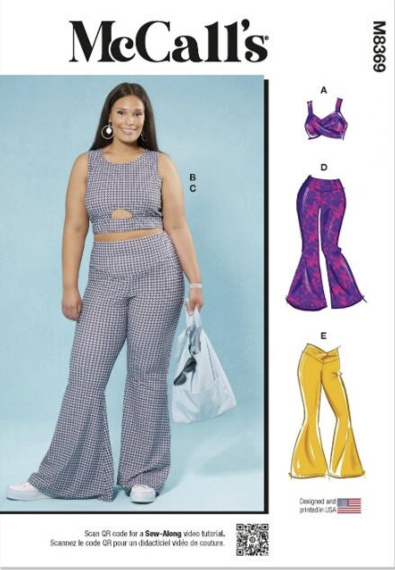 Sewing Pattern for Womens Knit Tops and Pants in Plus Sizes