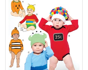 Sewing Pattern for Infants Costumes, Halloween Costumes, McCalls Pattern M7672, Photo Op, Easy Onesies Costumes, Monster, Gumball Machine ..