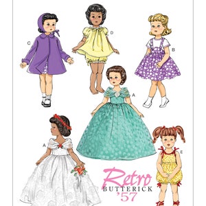 Sewing Pattern for 1957's Retro Doll Clothing to fit 18" Doll, Butterick Craft Pattern B6336, 18 inch Doll Clothing, Bridal Gown, Ball Gown