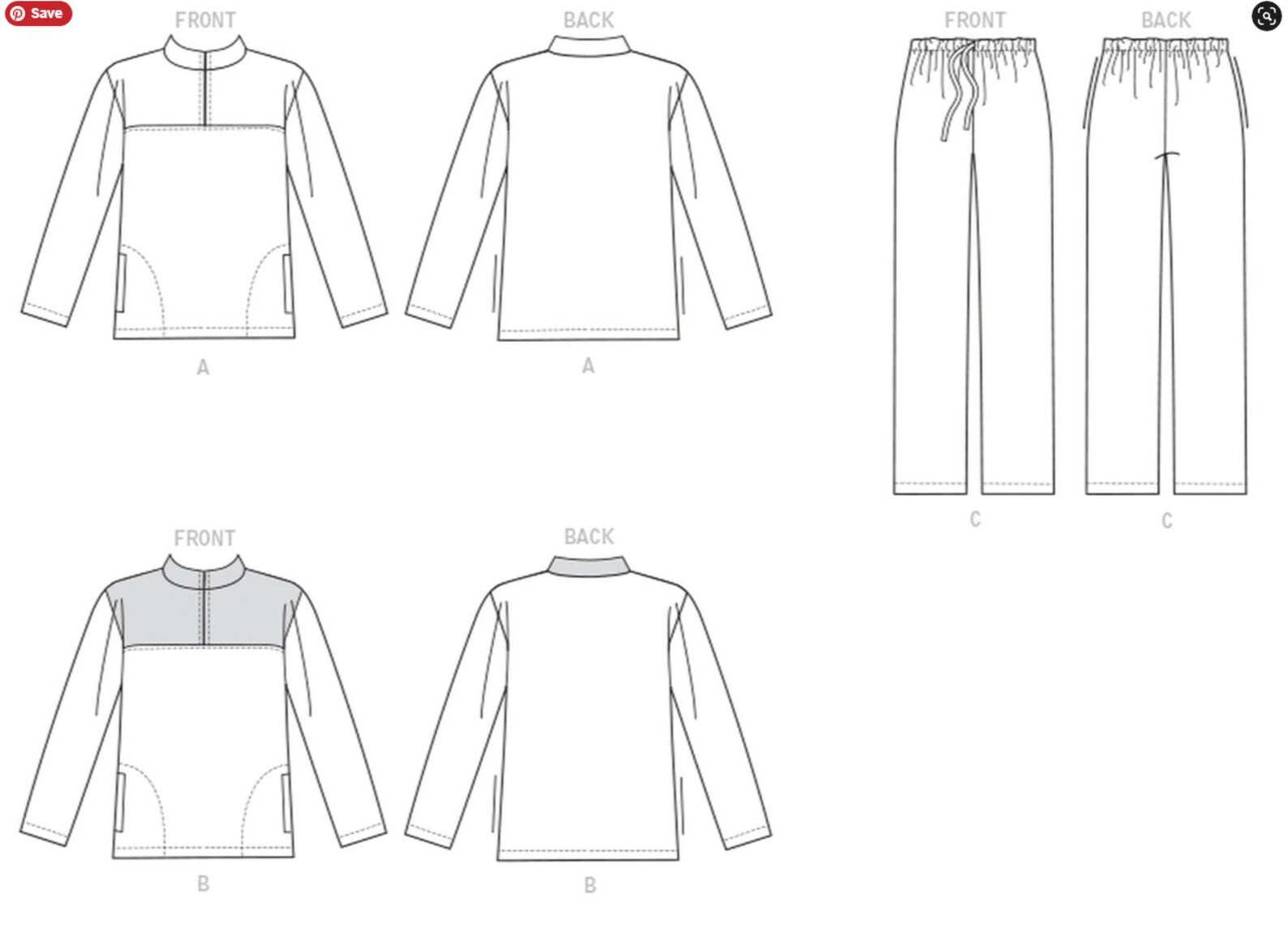 Sewing Pattern for Mens Fleece Jacket & Pants Kwik Sew Etsy