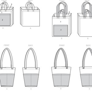 Sewing Pattern for TOTE BAGS Kwik Sew Pattern K4325 Shopping - Etsy