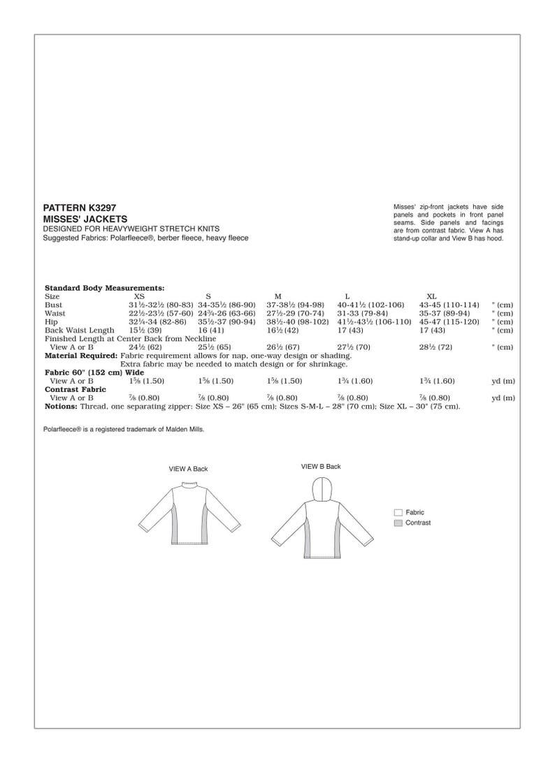 Sewing Pattern Misses' Zipfront Jackets Kwik Sew Pattern Etsy