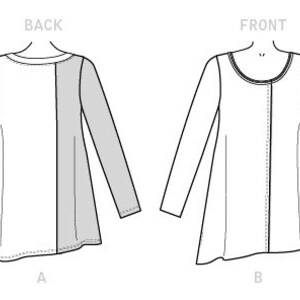 Sewing Pattern for Misses' Knit Top With Shaped Hemline, Butterick ...