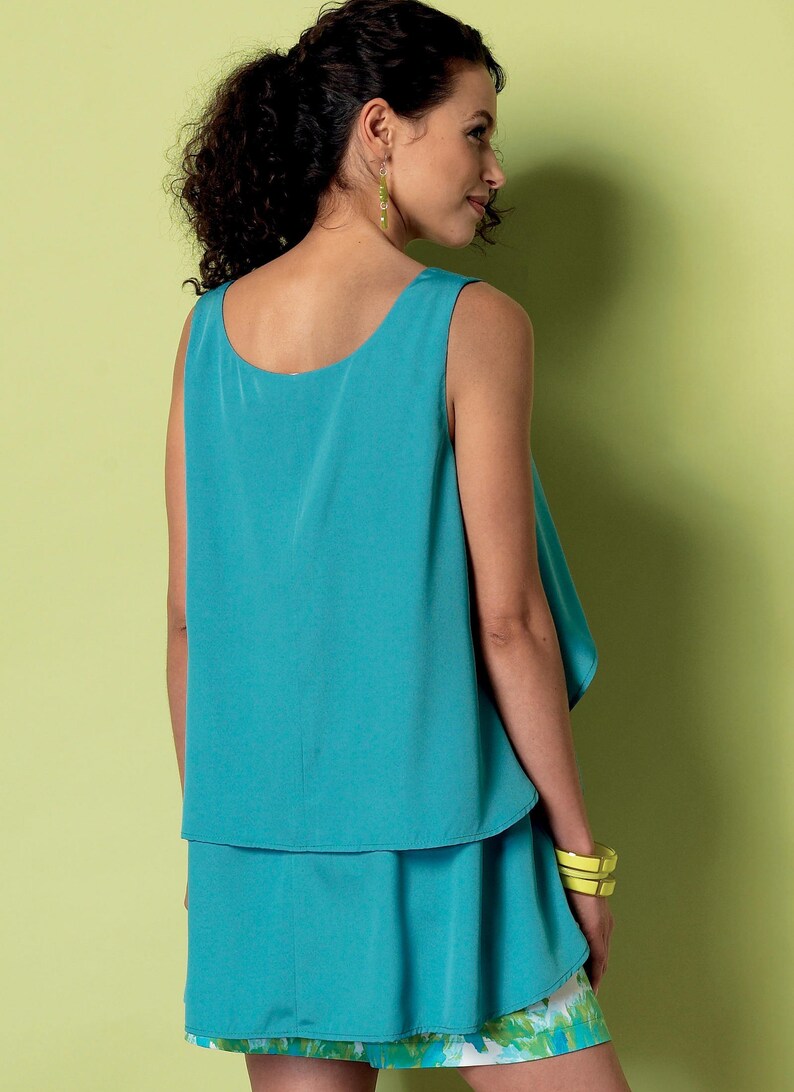 Sewing Pattern for Womens' Double-layer, Cold-shoulder or Notch-neck ...